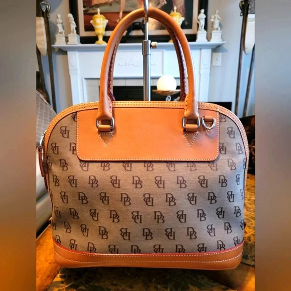 Dooney & Bourke Handbags - Dooney & Bourke Tan and Brown Satchel Bag